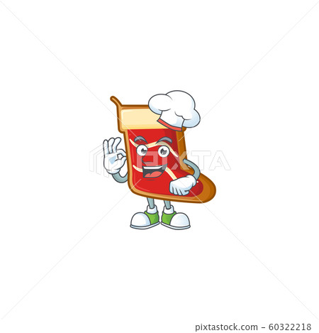 Happy Chef santa shoes cookies cartoon character with white hat Happy Chef santa shoes cookies cartoon character with white hat 60322218
