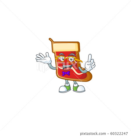Super Funny Geek smart santa shoes cookies mascot cartoon style 60322247