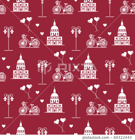 Paris Seamless pattern. Symbols and landmarks. Paris Seamless pattern. Symbols and landmarks. 60322443