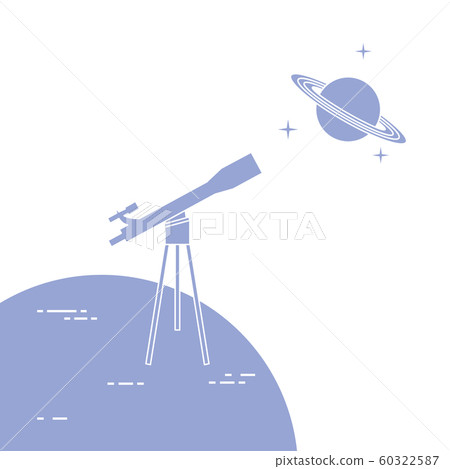 Telescope, planet Saturn with rings Astronomy. 60322587