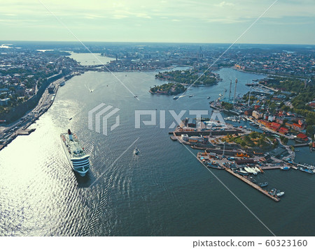 Aerial view of Stockholm harbor landscape 60323160