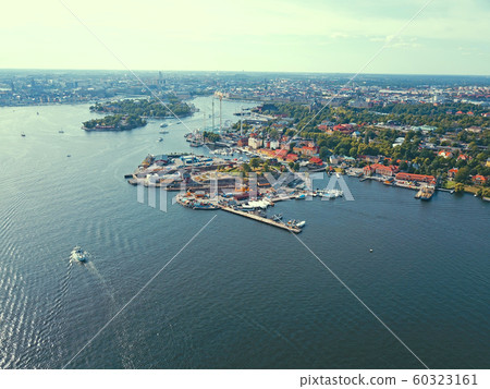 Aerial view of the port city of Stockholm 60323161