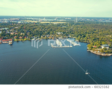 Aerial view of the port city of Stockholm 60323162