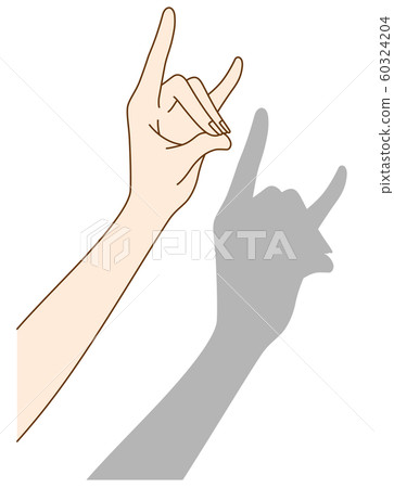 Hand of a woman making a shadow - Stock Illustration [60324204] - PIXTA