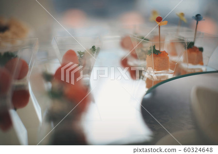 sandwich, snack, canapes. Desserts in vases. Advertising concept of food, sweets, cooking, holidays sandwich, snack, canapes. Desserts in vases. Advertising concept of food, sweets, cooking, holidays 60324648