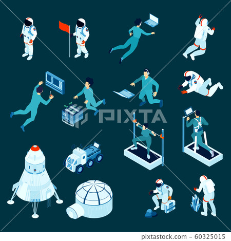 Spaceman Isometric Icons Set 60325015