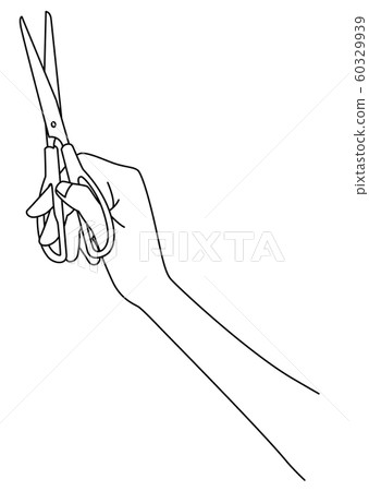 Hand of woman holding scissors - Stock Illustration [60329939] - PIXTA