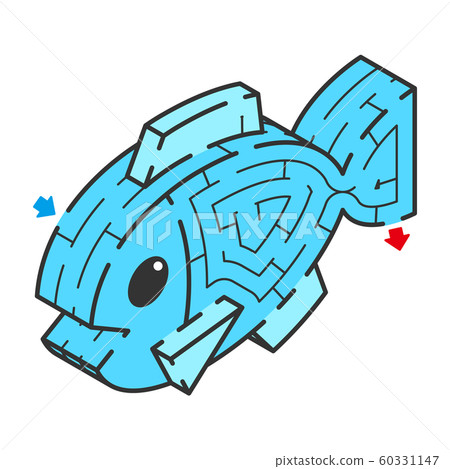 Fish isometric maze 60331147
