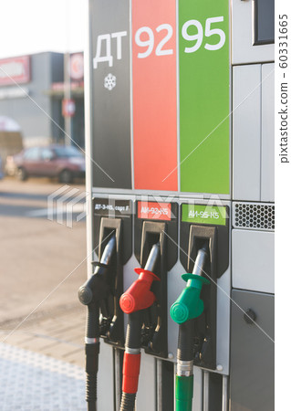 Modern dispensers at petrol gas station for cars Modern dispensers at petrol gas station for cars 60331665