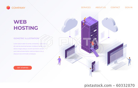 Landing page for cloud web hosting 60332870