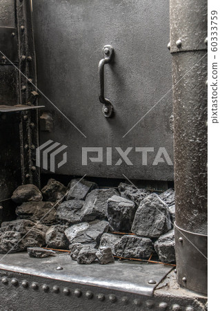 Interior of old vintage steam locomotive cabin.  60333759