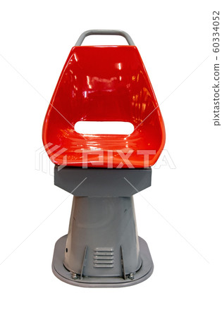 Empty retro red seat for public transport, isolated on white background.  60334052