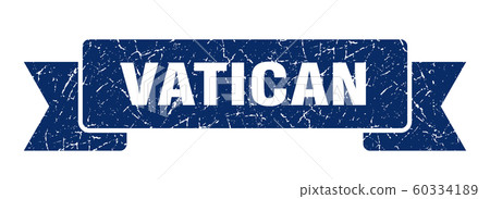 Vatican ribbon. Blue Vatican grunge band sign 60334189