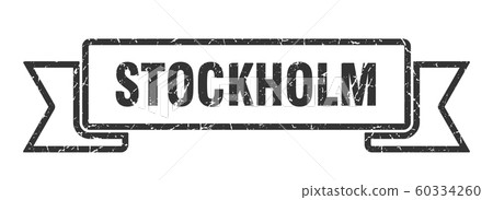 Stockholm ribbon. Black Stockholm grunge band sign 60334260