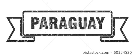 Paraguay ribbon. Black Paraguay grunge band sign Paraguay ribbon. Black Paraguay grunge band sign 60334520
