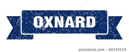 Oxnard ribbon. Blue Oxnard grunge band sign 60334529
