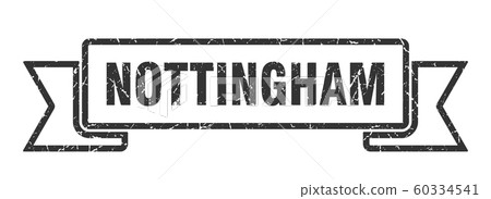 Nottingham ribbon. Black Nottingham grunge band 60334541