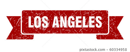 Los Angeles ribbon. Red Los Angeles grunge band 60334958