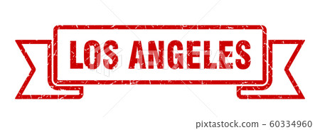 Los Angeles ribbon. Red Los Angeles grunge band 60334960