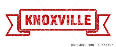 Knoxville ribbon. Red Knoxville grunge band sign Knoxville ribbon. Red Knoxville grunge band sign 60335397