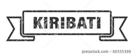 Kiribati ribbon. Black Kiribati grunge band sign 60335399