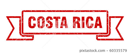 Costa Rica ribbon. Red Costa Rica grunge band sign Costa Rica ribbon. Red Costa Rica grunge band sign 60335579