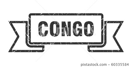 Congo ribbon. Black Congo grunge band sign 60335584