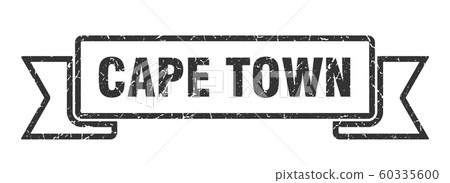 Cape Town ribbon. Black Cape Town grunge band sign 60335600