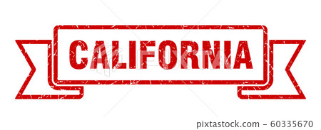 California ribbon. Red California grunge band sign California ribbon. Red California grunge band sign 60335670