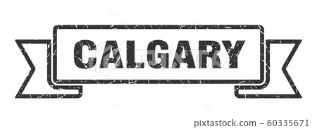 Calgary ribbon. Black Calgary grunge band sign Calgary ribbon. Black Calgary grunge band sign 60335671