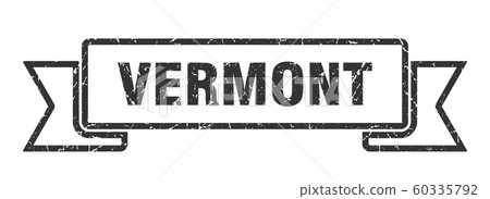 Vermont ribbon. Black Vermont grunge band sign Vermont ribbon. Black Vermont grunge band sign 60335792