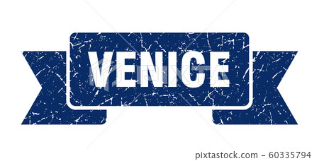 Venice ribbon. Blue Venice grunge band sign Venice ribbon. Blue Venice grunge band sign 60335794