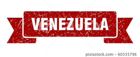 Venezuela ribbon. Red Venezuela grunge band sign Venezuela ribbon. Red Venezuela grunge band sign 60335796