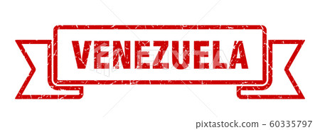 Venezuela ribbon. Red Venezuela grunge band sign Venezuela ribbon. Red Venezuela grunge band sign 60335797