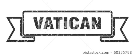 Vatican ribbon. Black Vatican grunge band sign Vatican ribbon. Black Vatican grunge band sign 60335798