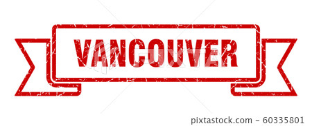Vancouver ribbon. Red Vancouver grunge band sign Vancouver ribbon. Red Vancouver grunge band sign 60335801