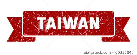 Taiwan ribbon. Red Taiwan grunge band sign Taiwan ribbon. Red Taiwan grunge band sign 60335843