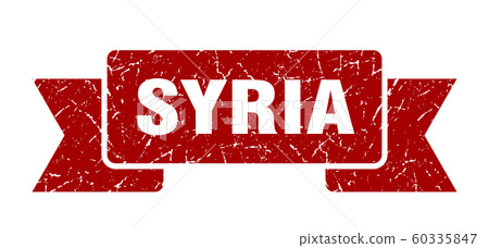 Syria ribbon. Red Syria grunge band sign Syria ribbon. Red Syria grunge band sign 60335847