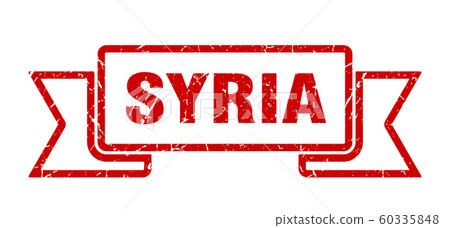 Syria ribbon. Red Syria grunge band sign Syria ribbon. Red Syria grunge band sign 60335848