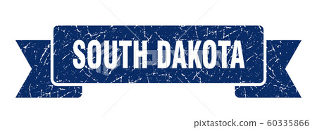 South Dakota ribbon. Blue South Dakota grunge band 60335866