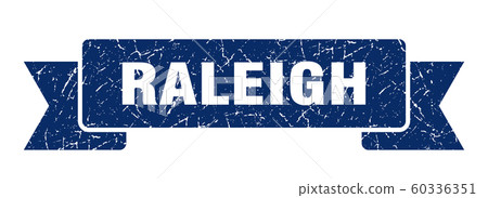 Raleigh ribbon. Blue Raleigh grunge band sign Raleigh ribbon. Blue Raleigh grunge band sign 60336351