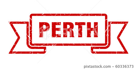Perth ribbon. Red Perth grunge band sign Perth ribbon. Red Perth grunge band sign 60336373