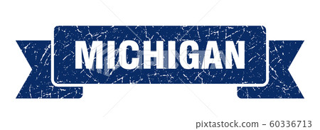 Michigan ribbon. Blue Michigan grunge band sign Michigan ribbon. Blue Michigan grunge band sign 60336713