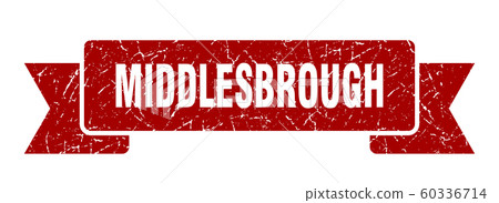 Middlesbrough ribbon. Red Middlesbrough grunge Middlesbrough ribbon. Red Middlesbrough grunge 60336714