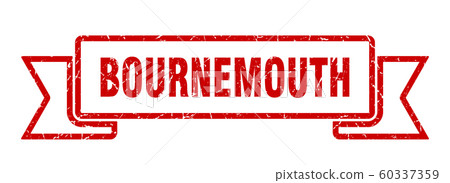 Bournemouth ribbon. Red Bournemouth grunge band Bournemouth ribbon. Red Bournemouth grunge band 60337359