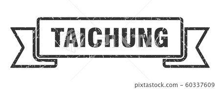 Taichung ribbon. Black Taichung grunge band sign 60337609