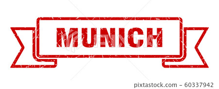 Munich ribbon. Red Munich grunge band sign Munich ribbon. Red Munich grunge band sign 60337942