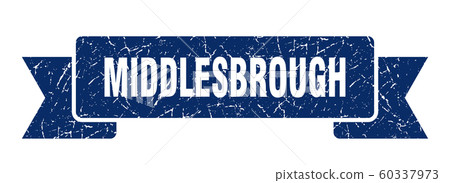 Middlesbrough ribbon. Blue Middlesbrough grunge Middlesbrough ribbon. Blue Middlesbrough grunge 60337973