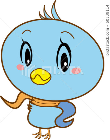 藍鳥人物復古橙色圍巾2頭動物 60339114