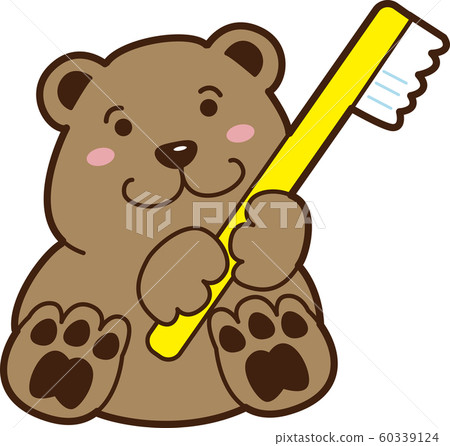 Bear character with a toothbrush Bear character with a toothbrush 60339124